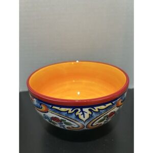 Euro Ceramica Zanzibar (3) 5-5/8" Cereal/Soup Bowls Vibrant Multicolor EUC